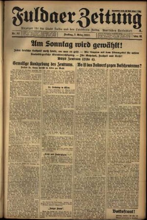 Ausgabe vom Freitag, den 03. März 1933.