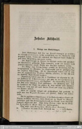 Zehnter Abschnitt. Anlage von Gas= und Wasserleitungen