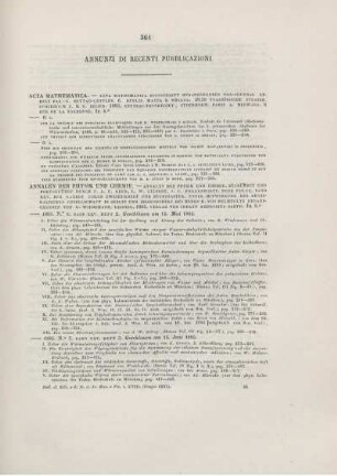 Annunzi di recenti pubblicazioni.