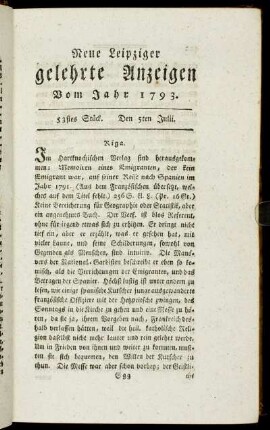 53stes Stück. Den 5ten Julii.