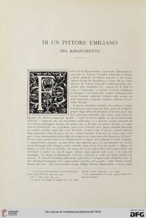 10: Di un pittore Emiliano del Rinascimento