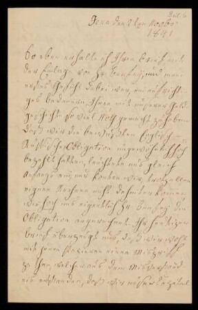 23: Brief von Julie Marezoll an Gustav Hugo, Jena, 2.11.1841