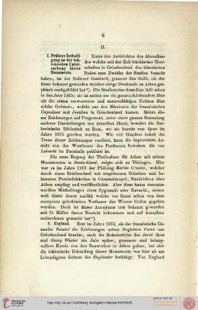 II. Frühere Betheiligung an der tektonischen Untersuchung dieser Monumente