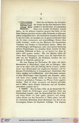 II. Frühere Betheiligung an der tektonischen Untersuchung dieser Monumente