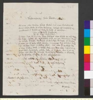 Brief von Hotho, Heinrich Gustav an Zelter, Karl Friedrich