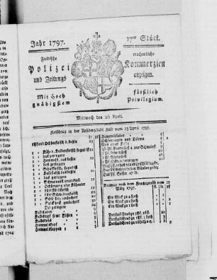 17tes Stück, Ausgabe vom 26. April 1797