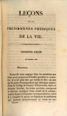Phénomènes physiques de la vie : leçons professées au Collège de France, 2