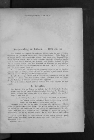 Versammlung zu Lübeck. - 1436 Jul. 13.