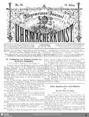 IV. Verbandstag des Zentralverbandes der deutschen Uhrmacher