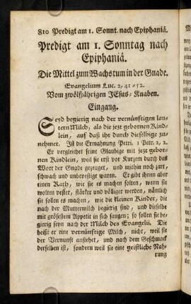 810-813, Evangelium; Eingang; Gebet