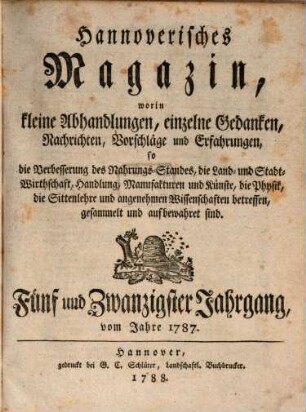 Hannoverisches Magazin. 25. 1787