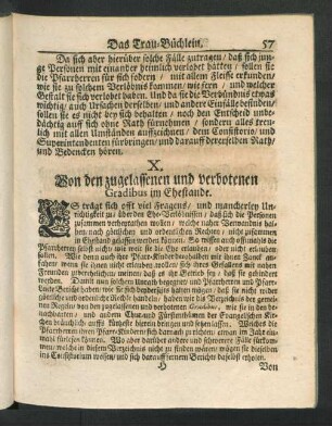 X. Von den zugelassenen und verbotenen Gradibus im Ehestande