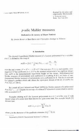 p-adic Mahler measures : dedicated to the memory of Jürgen Neukirch
