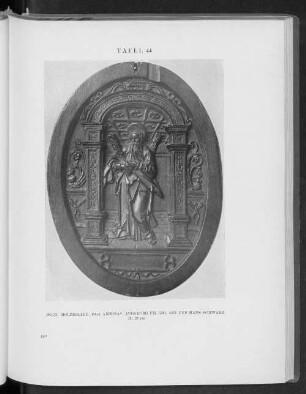 Tafel 44 (20, 33) Holtrelief: Hlg. Andreas. Augsburg um 1520, Art des Hans Schwarz. H.: 21 cm