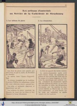 Les artisans d'autrefois au Service de la Cathédrale de Strasbourg.