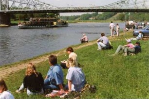 Dresden. Dampferparade der Sächsischen Dampfschifffahrt, Mai 1998