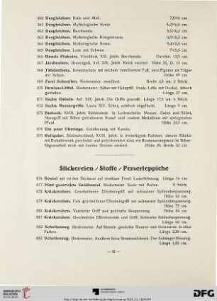Stickereien / Stoffe / Perserteppiche (Nr. 876-906)