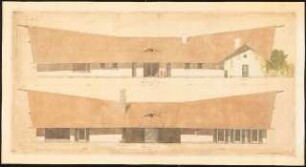 Landhaus, Nyon (Haus Baer): Längs-Ansichten 1:50