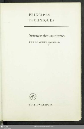 Science des tracteurs : [trad. de l'allemand]
