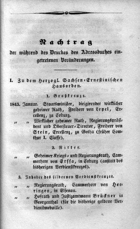 Nachtrag der während des Druckes des Adressbuches eingetretenen Veränderungen