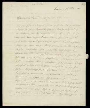Brief von Adolf Friedrich Hesse an Louis Spohr