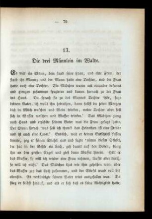 13. Die drei Männlein im Walde.