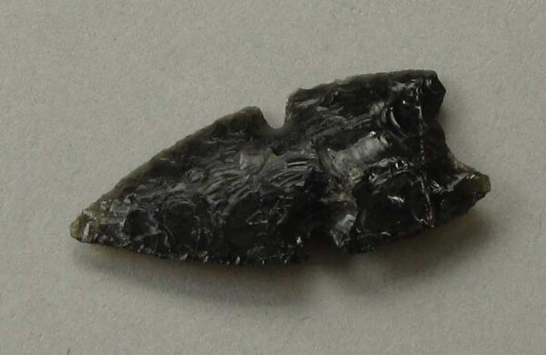 Arrowhead made from obsidian