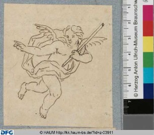 Schwebender Putto mit Stab