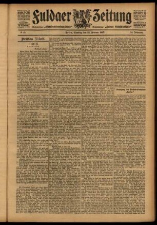 Dritte Ausgabe vom Samstag, den 23. Februar 1907.