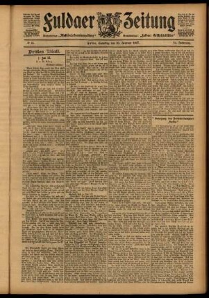 Dritte Ausgabe vom Samstag, den 23. Februar 1907.