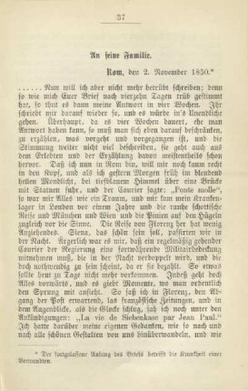 An seine Familie. Rom, den 2. November 1830