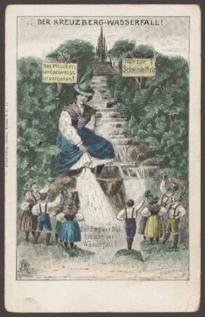 Ansichtskarte "Der Kreuzberg-Wasserfall", Viktoriapark