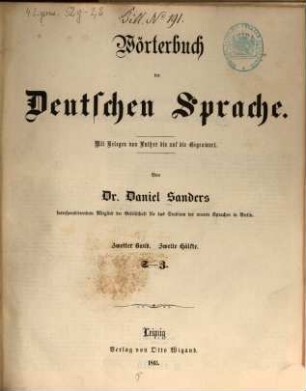 Wörterbuch der deutschen Sprache : mit Belegen von Luther bis auf die Gegenwart, 2,2. S - Z