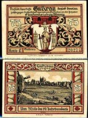 Guhrau 75 Pfennig, Notgeldserie