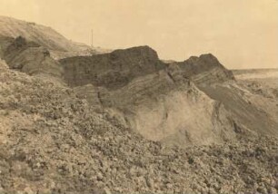 Braunkohlentagebau Olba (Freia III) bei Kleinsaubernitz (schon 1932 aufgelassen). Gestauchtes Braunkohlenflöz (Unterflöz)