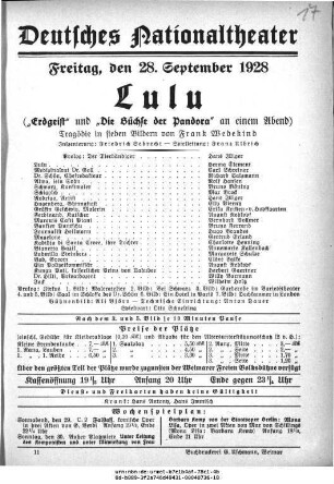 Lulu [Erdgeist; Die Büchse der Pandora]