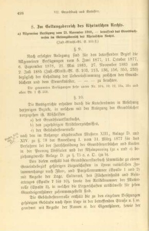 8. Im Geltungsbereich des Rheinischen Rechts