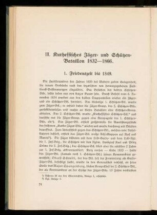 III. Kurhessisches Jäger- und Schützen-Bataillon 1832-1866.