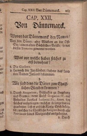 Cap. XXII. Von Dännemarck.