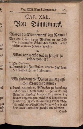Cap. XXII. Von Dännemarck.