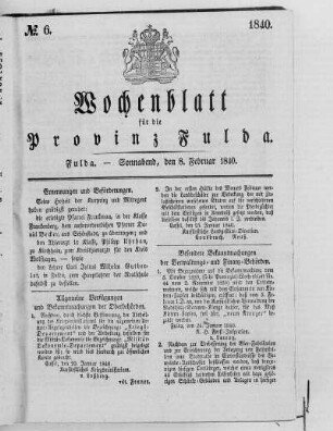Nr. 6, Ausgabe vom 8. Februar 1840