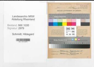 Entnazifizierung Hildegard Schmidt , geb. 22.02.1898 ()