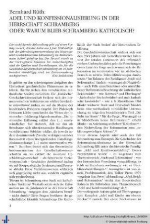 Adel und Konfessionalisierung in der Herrschaft Schramberg oder: Warum blieb Schramberg katholisch?.