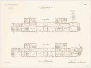 Hauptgebäude der Technischen Hochschule Breslau: Grundriss 1. Obergeschoss 2. Obergeschoss 1:150