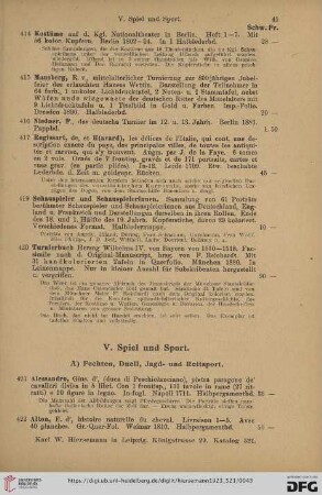 V. Spiel und Sport (Nr. 421 - 465)