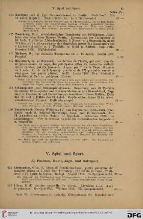 V. Spiel und Sport (Nr. 421 - 465)