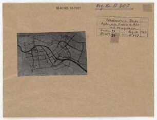 Lageplan "Stadtzentrum Berlin. Aufbauplan Verkehr bis 1970 mit Bauphasen". Berlin, Mitte, Stadtzentrum