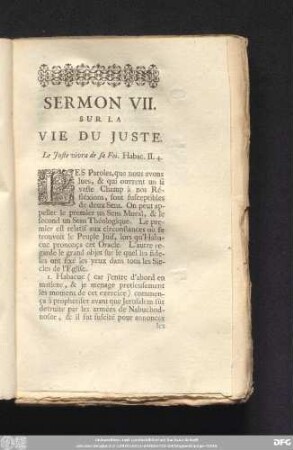 Sermon VII. Sur La Vie Du Juste.