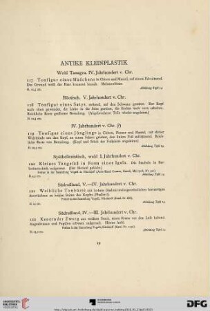 Antike Kleinplastik (Nr. 117-125)