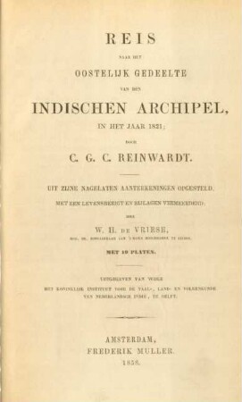 Reis naar het oostelijk gedeelte van den Indischen Archipel, in het jaar 1821 : met 16 platen